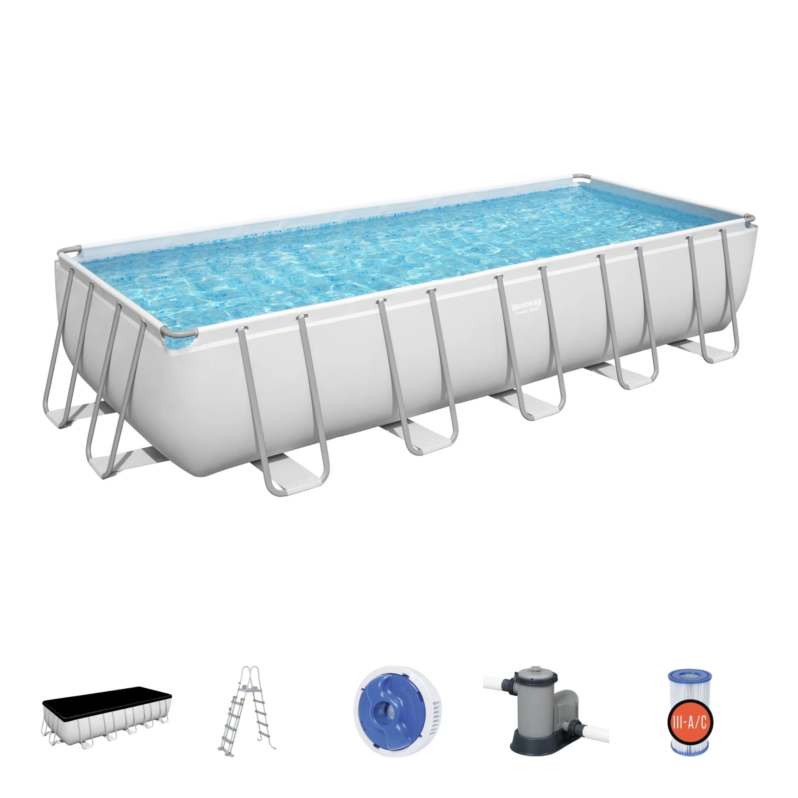 Piscine Hors-sol Power Steel 6,40 X 2,74 X 1,32 M Bestway 2 Piscine Hors-sol Power Steel 6,40 X 2,74 X 1,32 M Bestway – Image 2